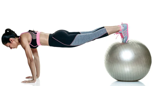 Exercícios de aptidão feminina isolados — Fotografia de Stock