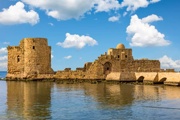 Cruzados Castelo do Mar Sidon Saida Sul Líbano — Fotografia de Stock