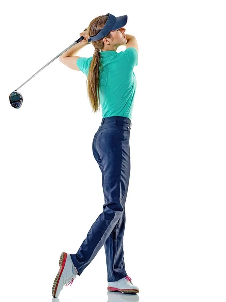 Žena golfista golf izolované Stock Fotografie