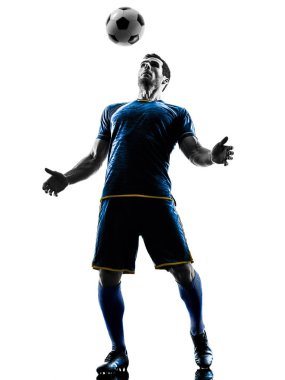 Futbol oyuncu adam siluet izole