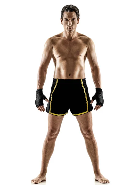 Muay thai kickboxing kickboxer thai boxen mann isoliert — Stockfoto