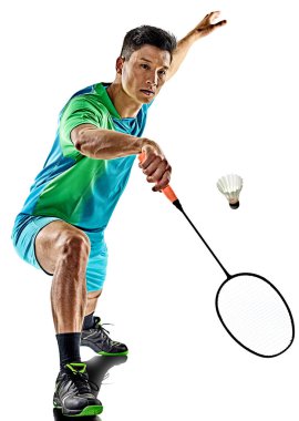 Asya badminton oyuncu adam izole
