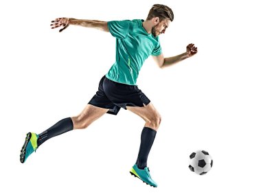 Futbol oyuncu adam izole çalıştıran