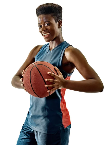 Basketball joueurs femme adolescent fille isolé ombres — Photo