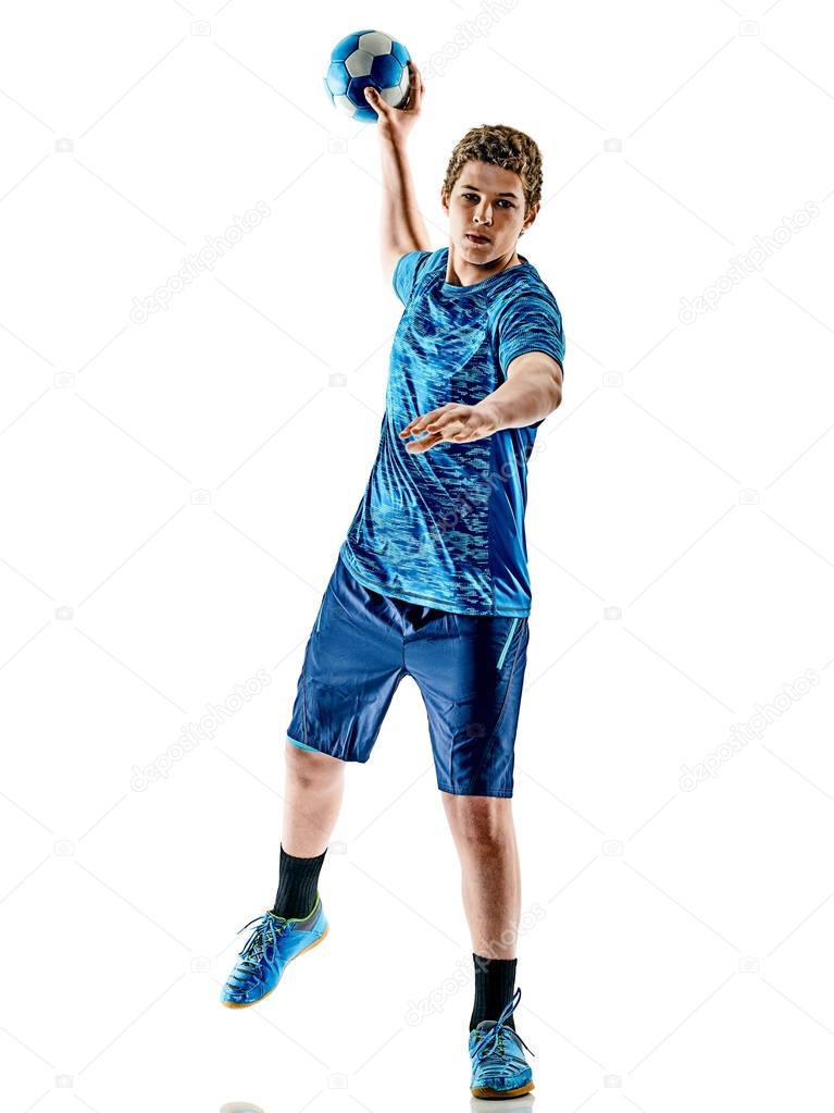 handball player teenager boy isolated