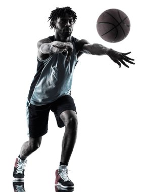 Basketbol oyuncu izole adam siluet gölge