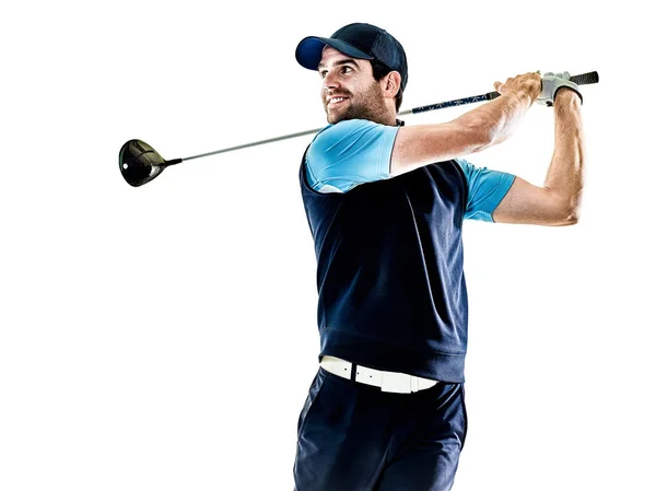 Hombre golfista golfing aislado withe fondo — Foto de Stock