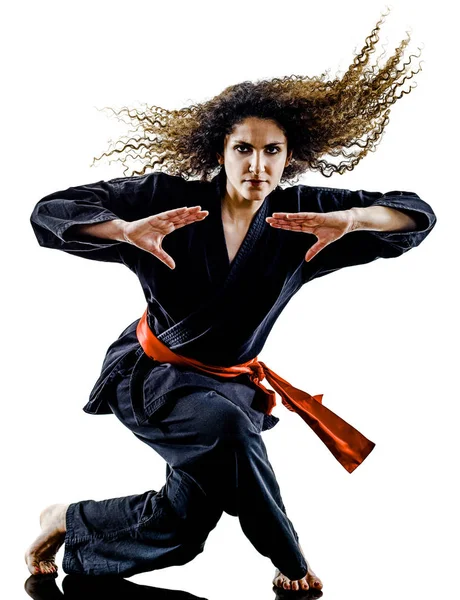 Donna Kung Fu Pencak Silat isolato — Foto Stock