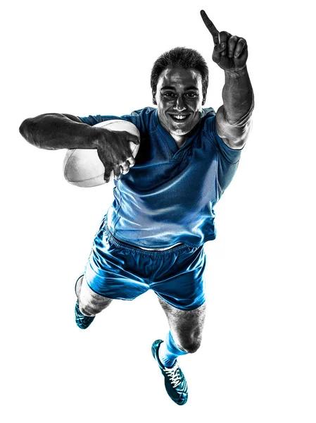 Rugby man spelare siluett isolerade — Stockfoto