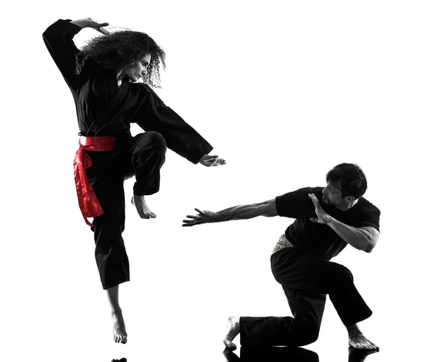 Mulher Kung Fu Pencak Silat isolado Fotografias de Stock Mulher Kung Fu Pencak Silat isolado Fotografias de Stock