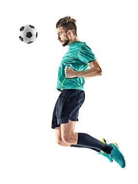 Başlık futbol oyuncu adam izole