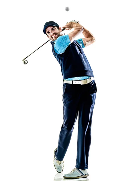 Muž golfista golf izolované s pozadím Royalty Free Stock Fotografie