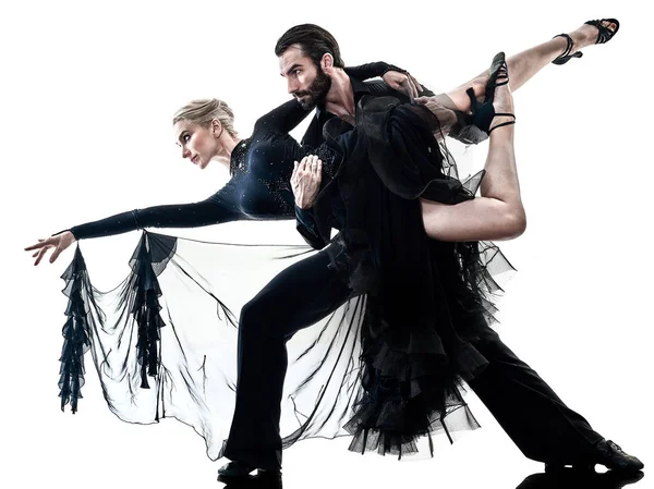 Homem mulher casal salão tango salsa dançarina dança silhueta Fotos De Bancos De Imagens Sem Royalties