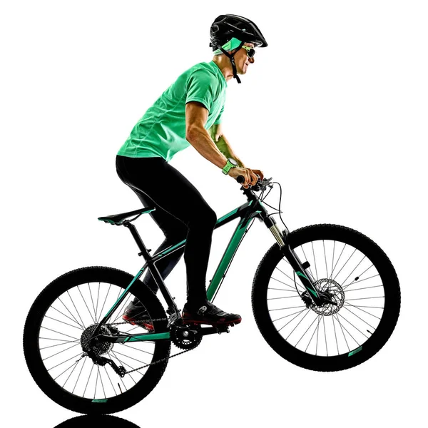 Tenager Junge Mountainbike backt isolierte Schatten — Stockfoto