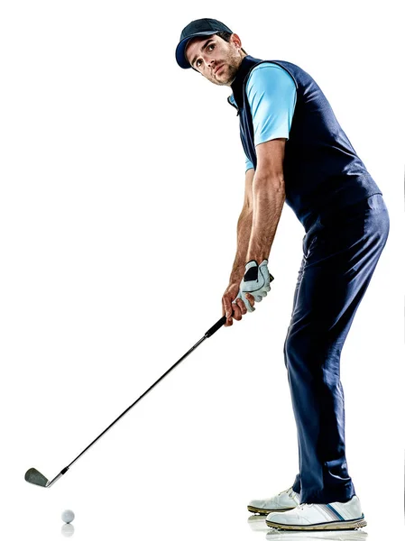 Hombre golfista golfing aislado withe fondo —  Fotos de Stock