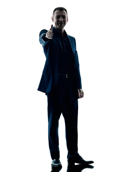 Бізнесмен стоїть рукостискання ізольовані — стокове фото