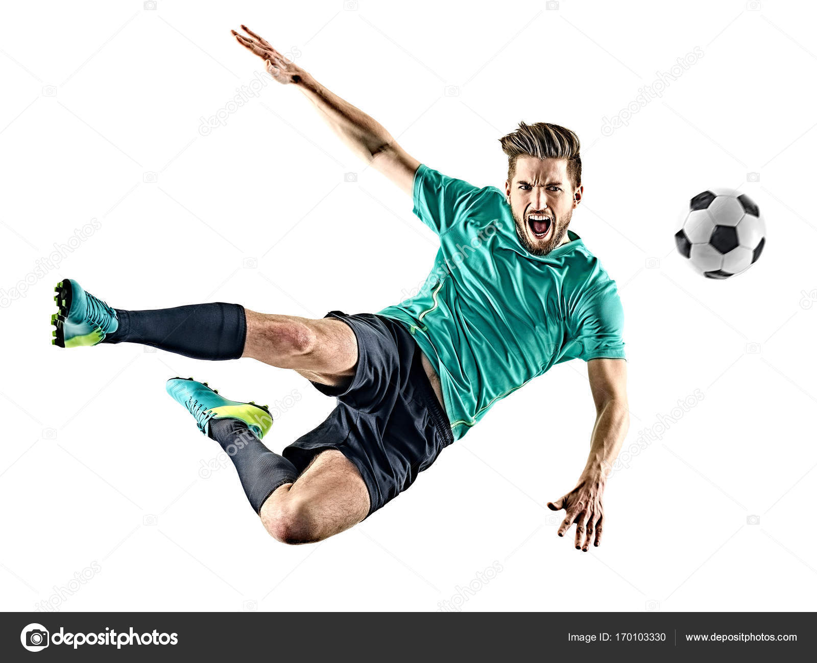 Soccer Player Man Isolated Stock Photo - Download Image Now