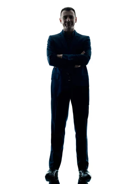Üzleti ember állandó silhouette elszigetelt — Stock Fotó