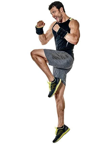 Fitness homme cardio boxe exercices isolés — Photo