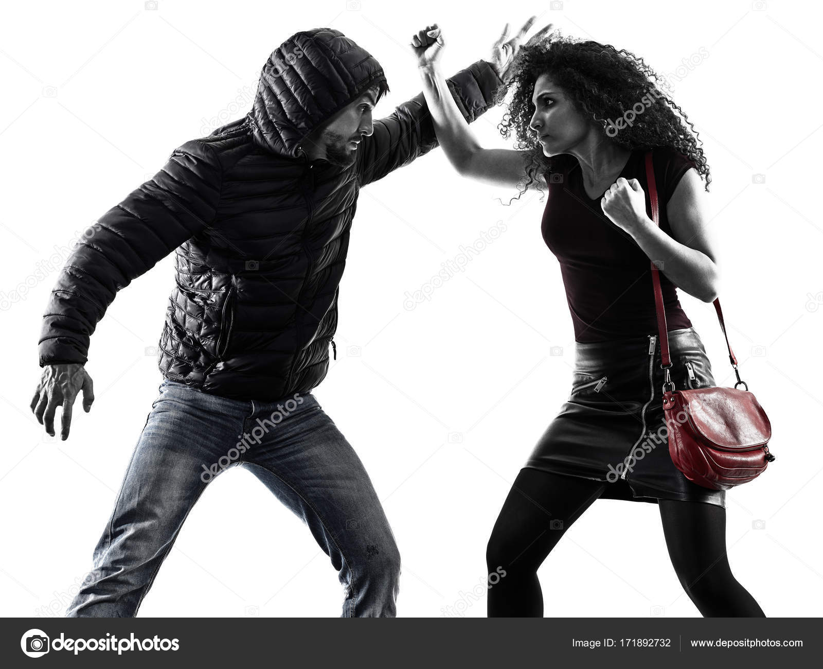Woman Thief Aggression Self Defense Isolated Stock Photo By C Stylepics