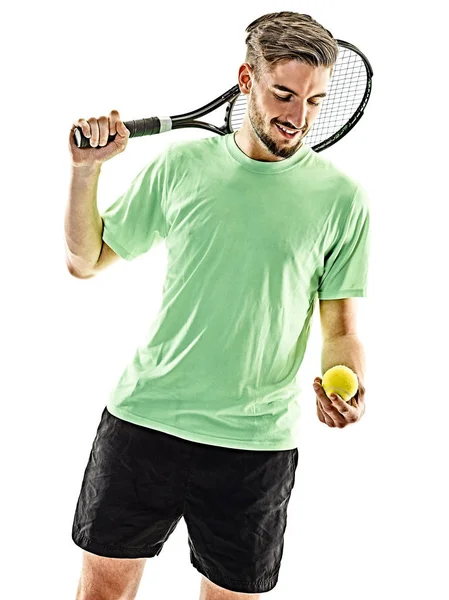 Tenis oyuncu adam izole — Stok fotoğraf