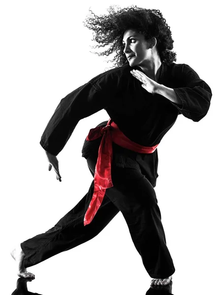 Wanita Kung Fu Pencak Silat terisolasi — Stok Foto