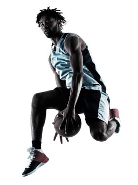 Basketbol oyuncu izole adam siluet gölge