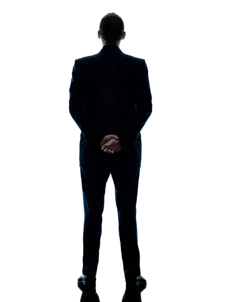 Business man standing rear view isolated — Stock Photo, Image