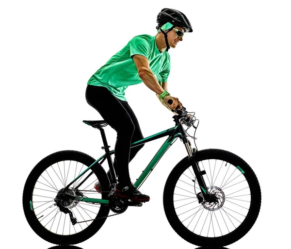 Tenager Junge Mountainbike backt isolierte Schatten — Stockfoto