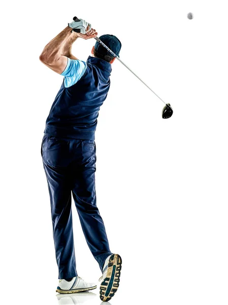 Hombre golfista golfing aislado withe fondo — Foto de Stock