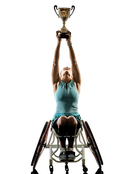 Joven discapacitado tenis jugador mujer welchair deporte aislado si — Foto de Stock