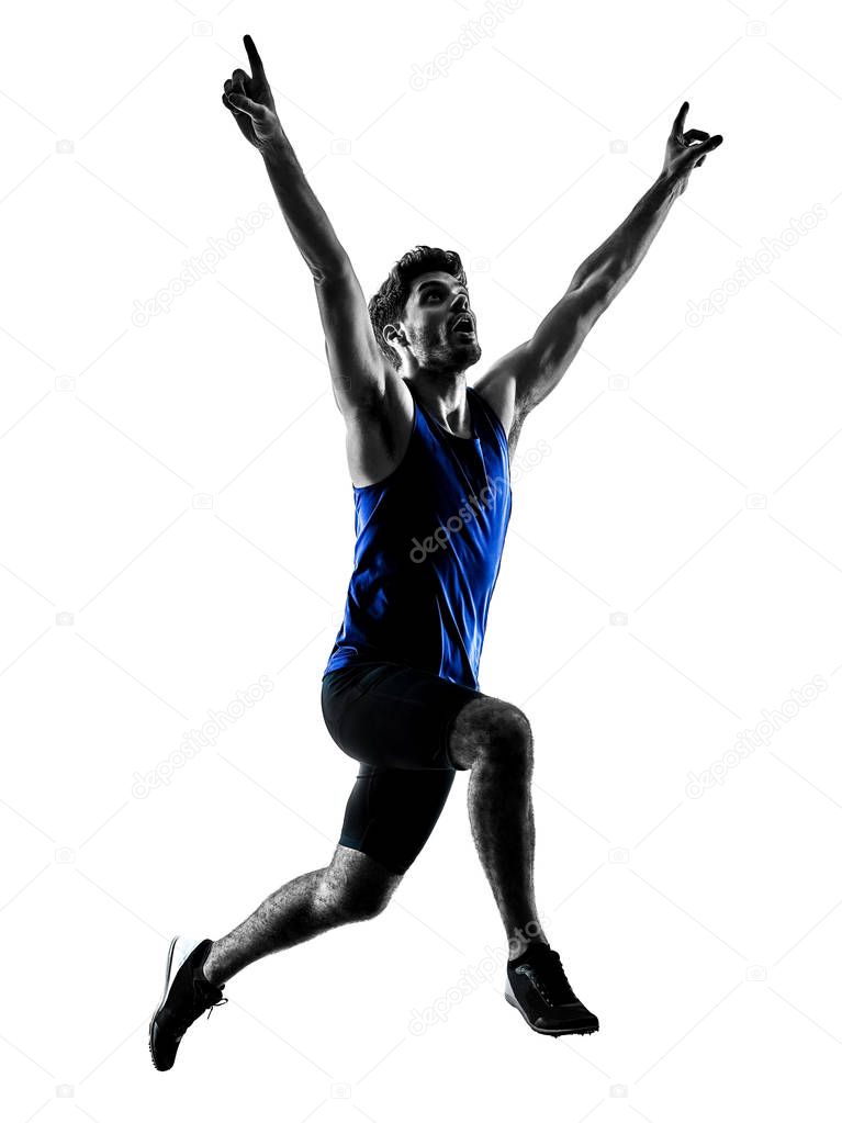 runner sprinter running sprinting athletics man silhouette isola