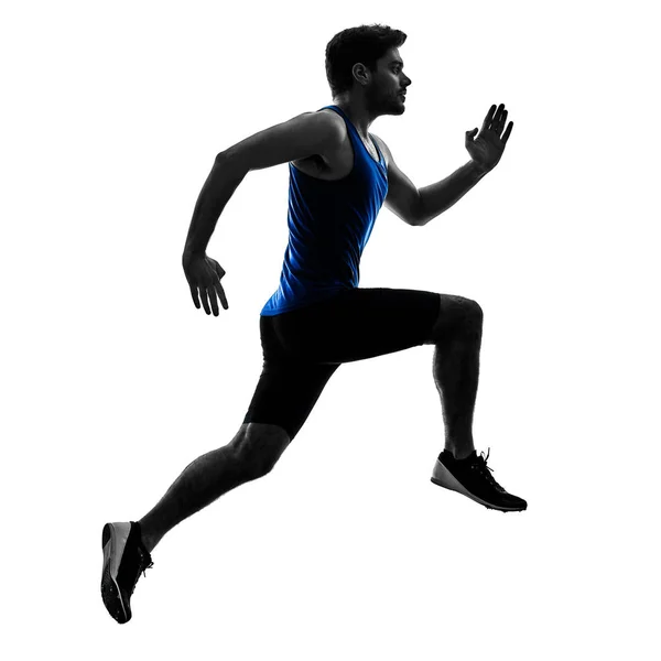 Läufer Sprinter Laufen Sprint Leichtathletik Mann Silhouette Isola — Stockfoto