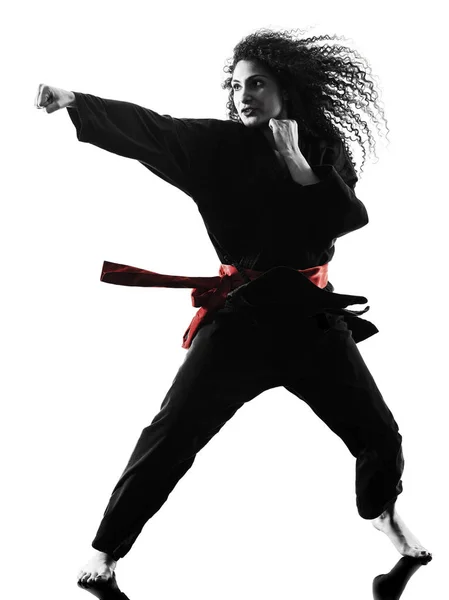 Nő Kung Fu Pencak Silat elszigetelt — Stock Fotó