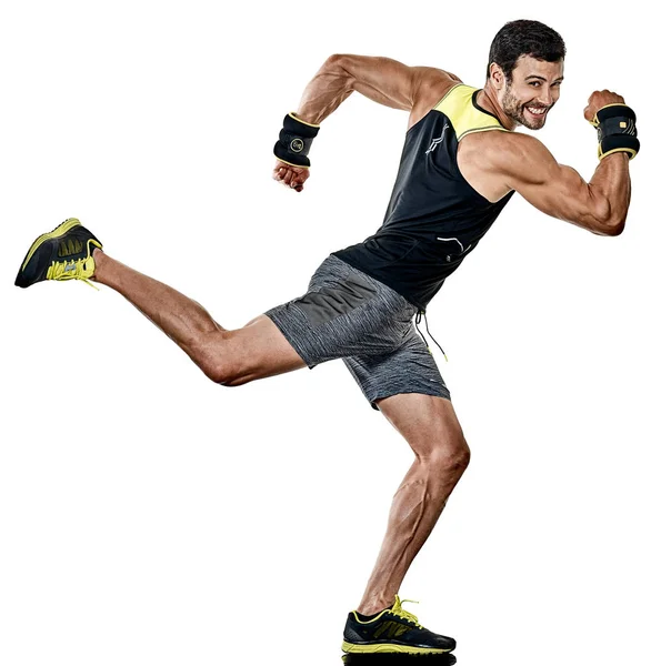 孤立的健身男人有氧拳击运动 — 图库照片
