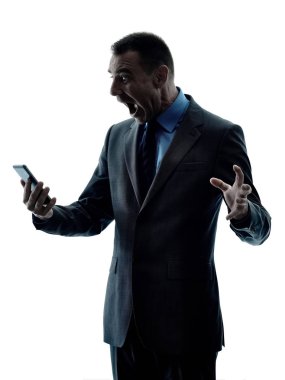 izole iş adam telefon siluet
