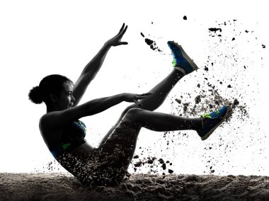 african athlete athletics long jump woman isolated white backgro clipart