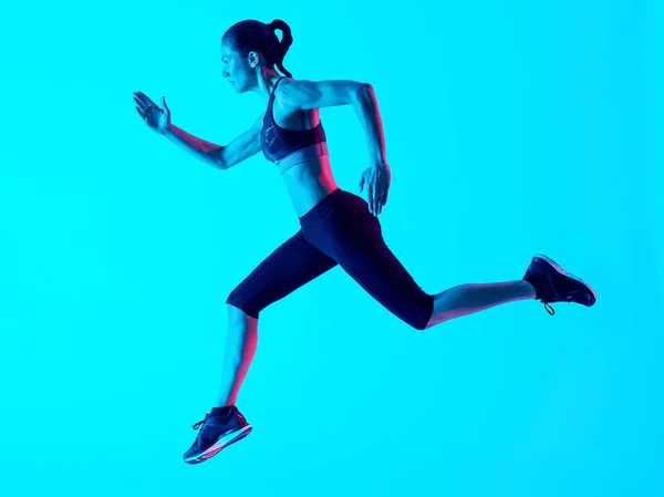 Futó izolált nő runner — Stock Fotó