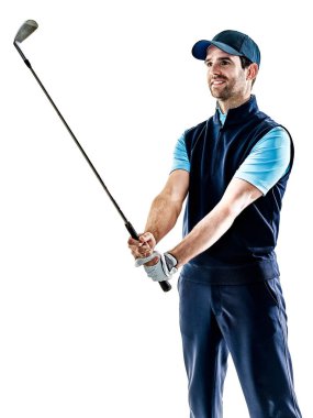 arka plan ile izole Golf adam golfçü