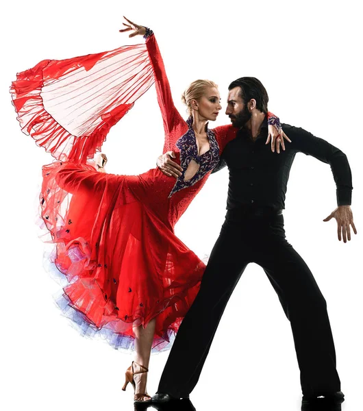 Hombre mujer pareja salón tango salsa bailarina baile silueta —  Fotos de Stock