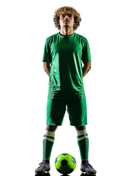 Jeune adolescent footballeur homme silhouette isolé — Photo