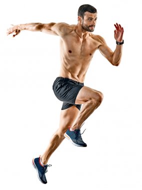 Koşan koşucu izole gölgelerde koşuyor.