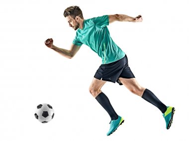 Futbol oyuncu adam izole çalıştıran