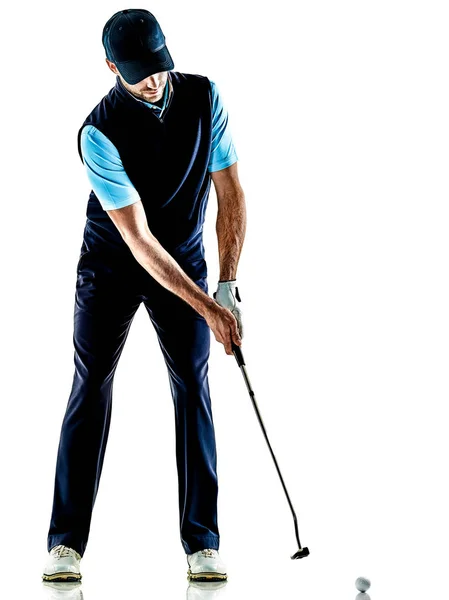 Hombre golfista golfing aislado withe fondo —  Fotos de Stock