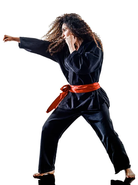 Kadın Kung Fu Pencak Silat izole — Stok fotoğraf