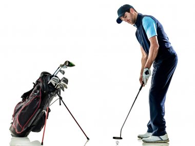 arka plan ile izole Golf adam golfçü