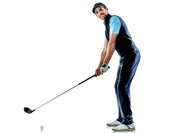 Hombre golfista golfing aislado withe fondo —  Fotos de Stock