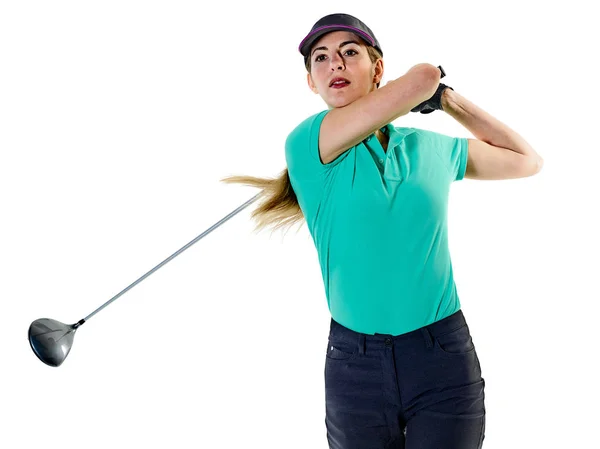 Женщина гольфист изолированный гольф — стоковое фото