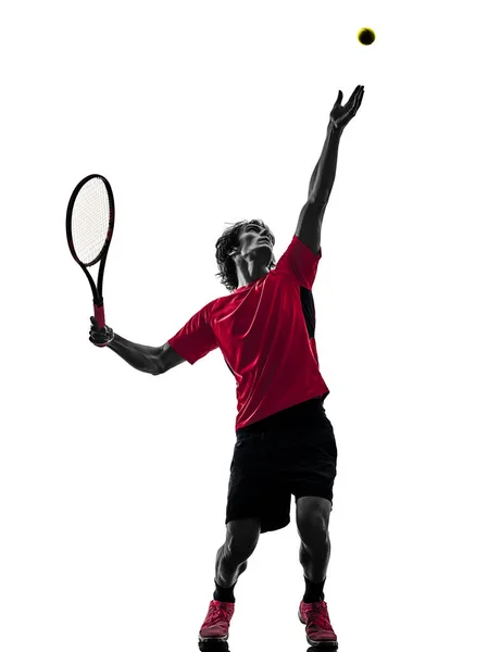 Joueur de tennis homme silhouette isolé fond blanc Image En Vente