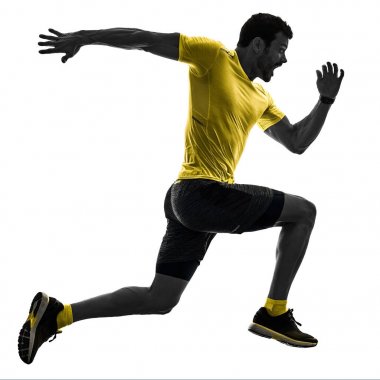 izole siluet beyaz geri jogging jogging yapan çalışan adam runner